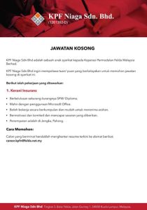 Iklan Jawatan Kpf Niaga Sdn Bhd Jobs Hub