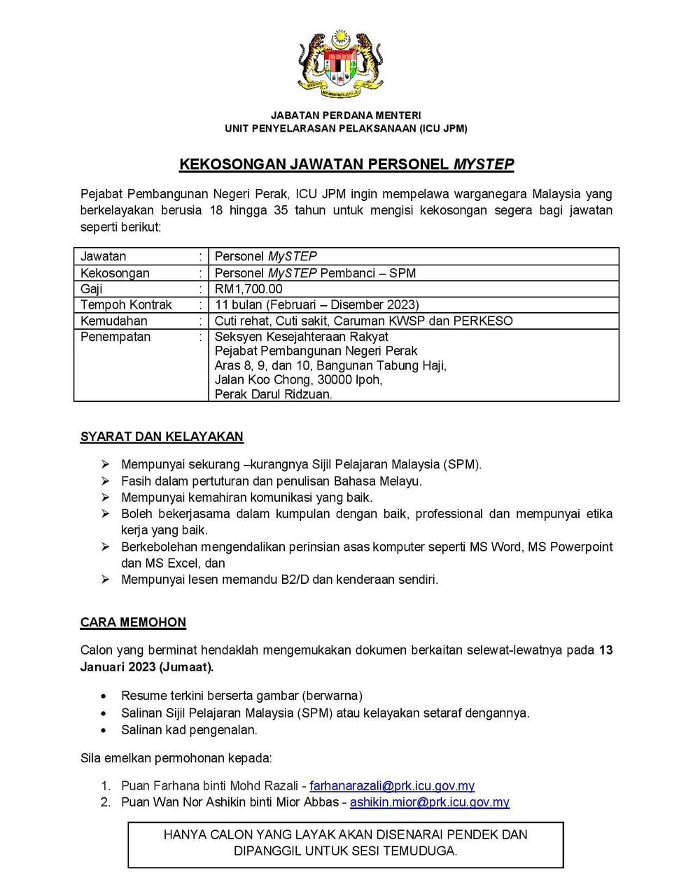 Iklan Jawatan Jabatan Perdana Menteri Jobs Hub