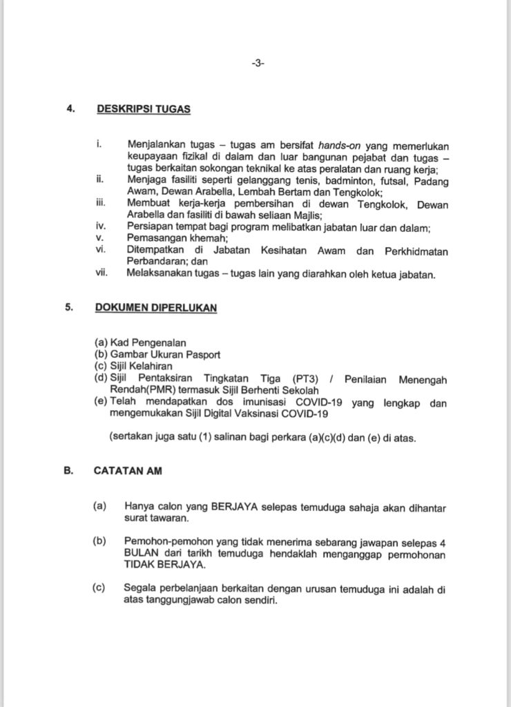 Iklan Jawatan Majlis Daerah Cameron Highlands Jobs Hub