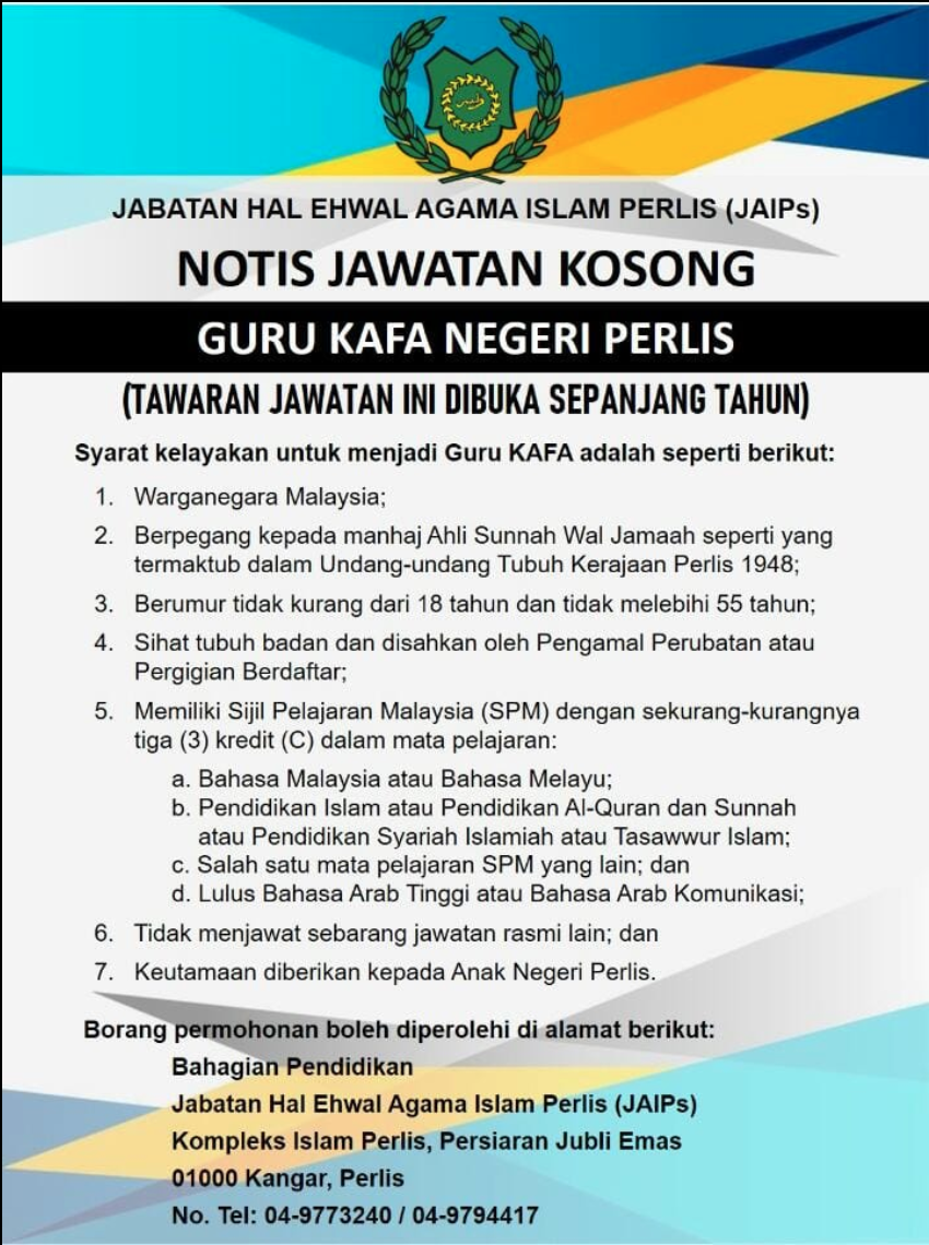 Iklan Jawatan Jabatan Hal Agama Islam Perlis (JAIPs ...