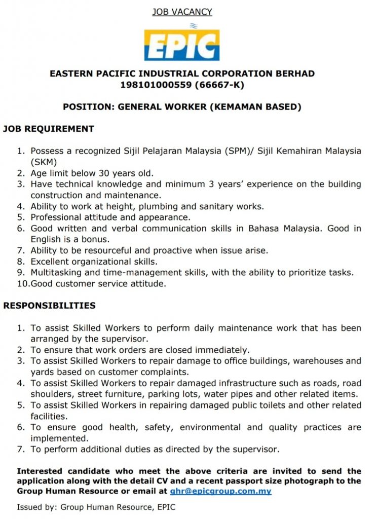 Iklan Jawatan Terengganu Incorporated Jobs Hub