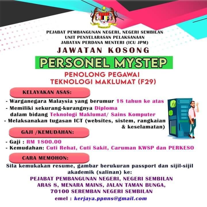 Iklan Jawatan Pejabat Pembangunan Negeri, Negeri Sembilan (ICU JPM