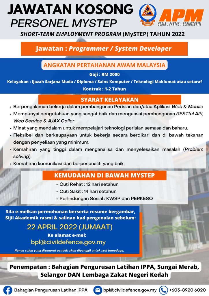 Iklan Jawatan Angkatan Pertahanan Awam Malaysia » Jobs Hub