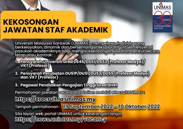 Iklan Jawatan Universiti Malaysia Sarawak (UNIMAS) » Jobs Hub