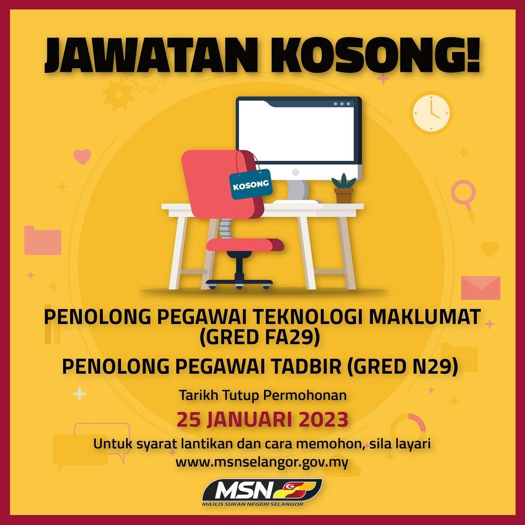 Iklan Jawatan Majlis Sukan Negeri Selangor » Jobs Hub