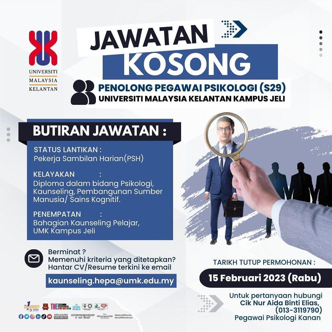 Iklan Jawatan Universiti Malaysia Kelantan (UMK) » Jobs Hub