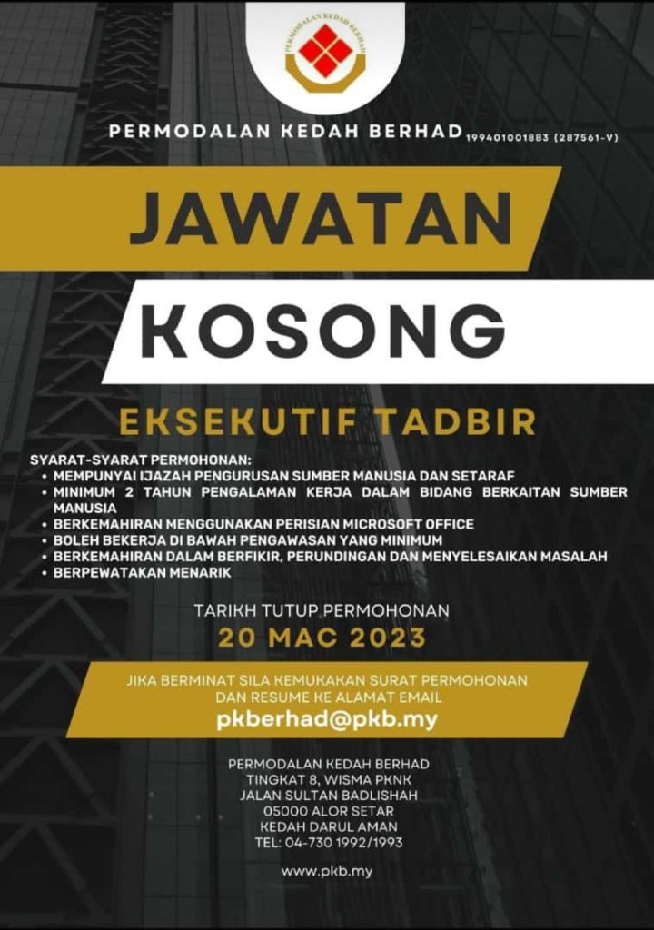 Iklan Jawatan Permodalan Kedah Berhad (PKB) » Jobs Hub