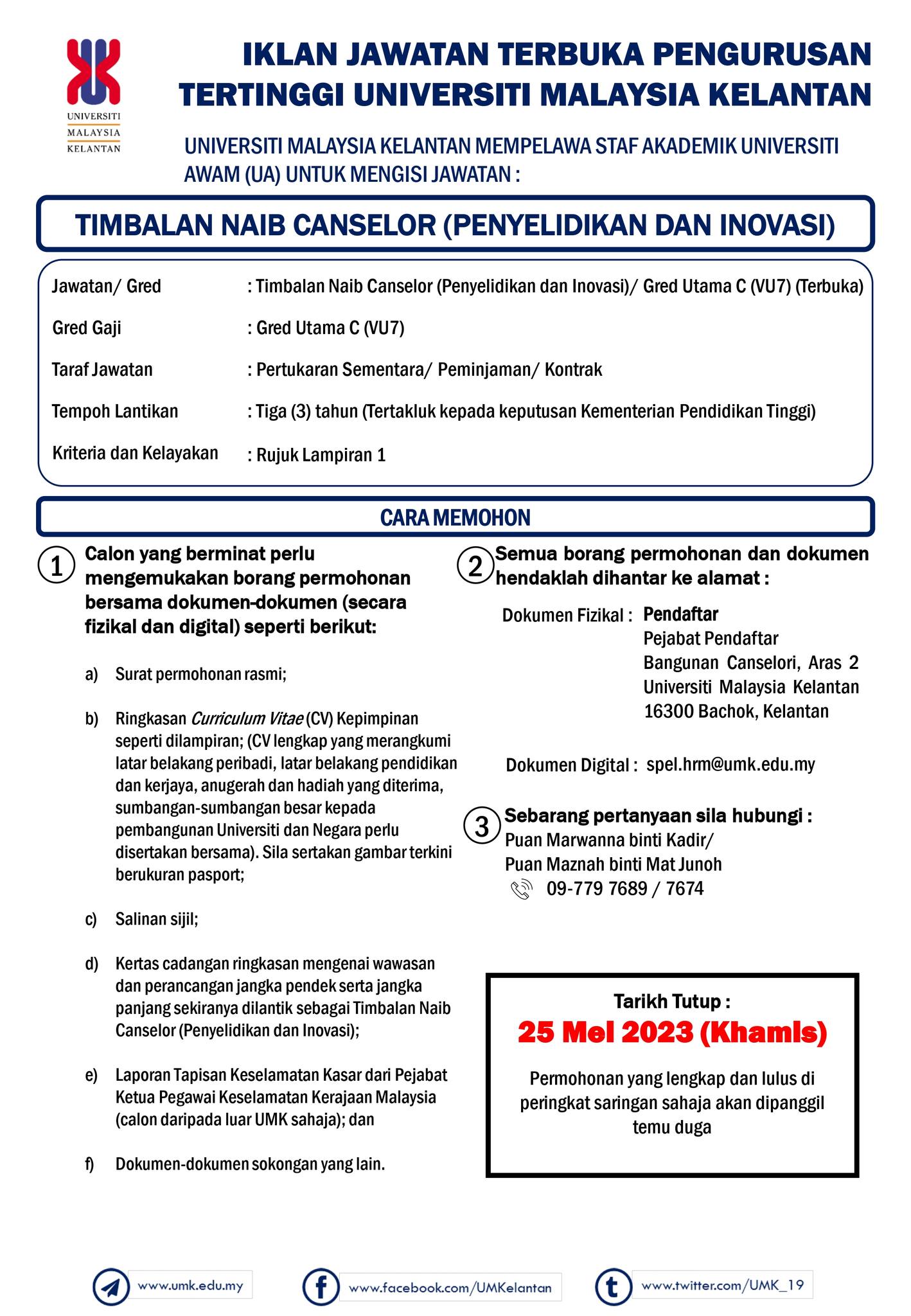 Iklan Jawatan Universiti Malaysia Kelantan (UMK) » Jobs Hub