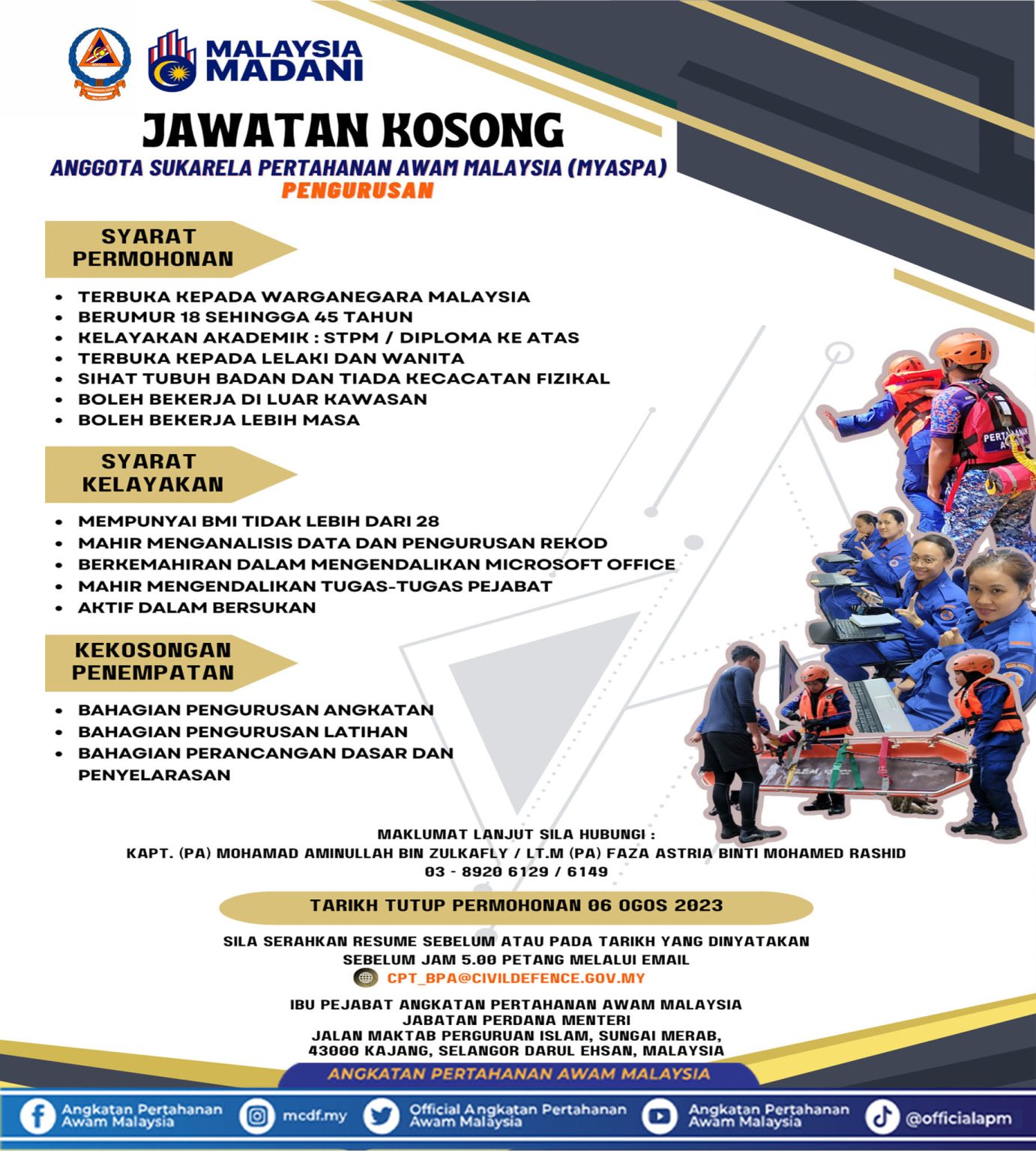 Iklan Jawatan Angkatan Pertahanan Awam Malaysia (APM) » Jobs Hub