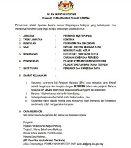 Iklan Jawatan Pejabat Pembangunan Negeri Pahang » Jobs Hub