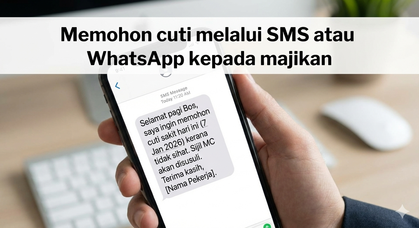 Cara Memohon Cuti Melalui SMS Atau WhatsApp Kepada Majikan